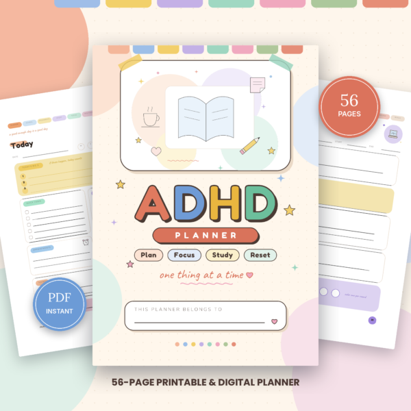 ADHD Student Planner Printable & Editable Canva Template