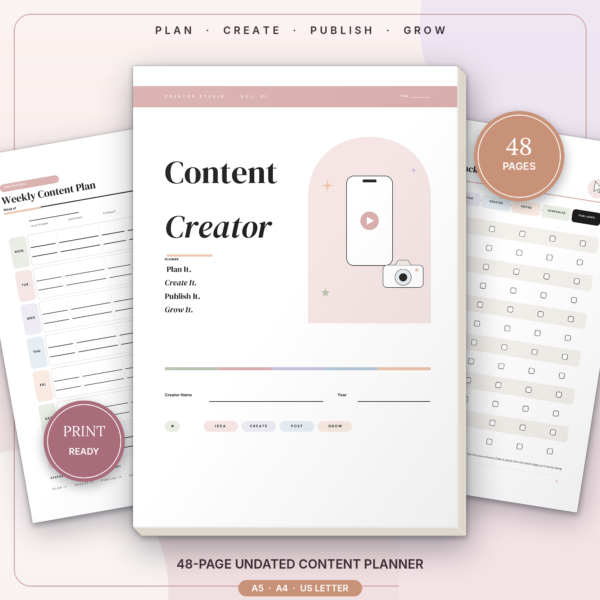 Social Media Content Planner, Calendar & Analytics Tracker